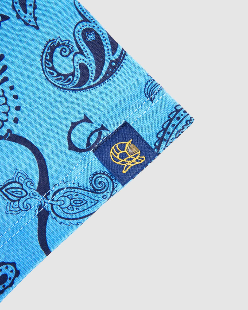 その他 TEN PAISLEY S/S BLUE L Eight-X | Designer Dress Shirts | Blue Paisley Trace Print Shirt